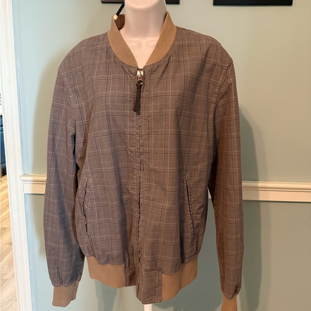 United Colors Of Benetton Brown Bomber Jacket with Ribbed Details
